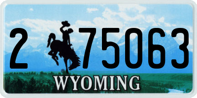 WY license plate 275063