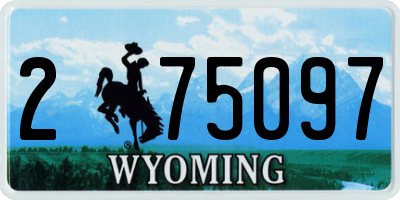 WY license plate 275097