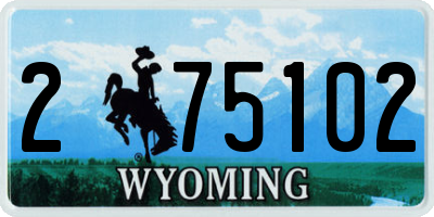 WY license plate 275102
