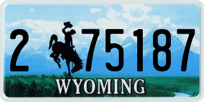 WY license plate 275187