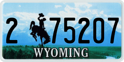 WY license plate 275207