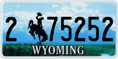 WY license plate 275252