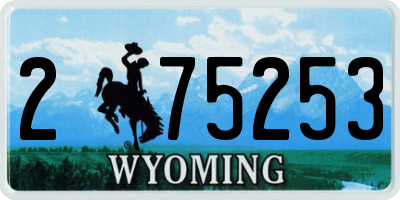 WY license plate 275253