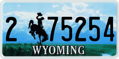 WY license plate 275254