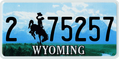 WY license plate 275257