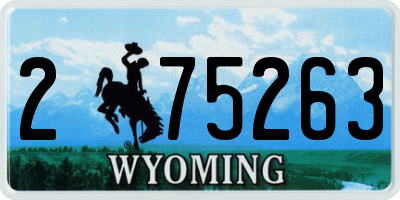 WY license plate 275263