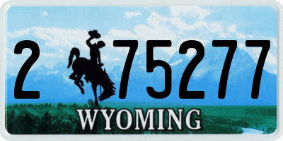WY license plate 275277