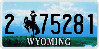 WY license plate 275281