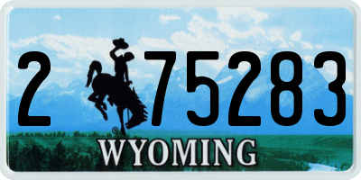 WY license plate 275283