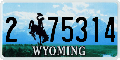 WY license plate 275314