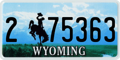 WY license plate 275363