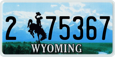 WY license plate 275367