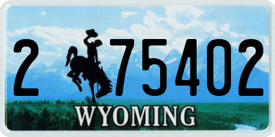 WY license plate 275402