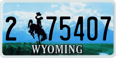 WY license plate 275407