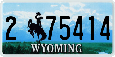 WY license plate 275414