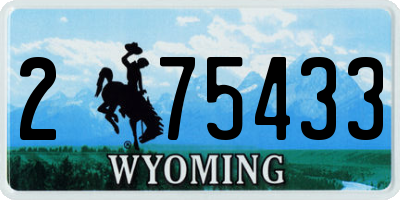 WY license plate 275433