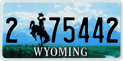 WY license plate 275442