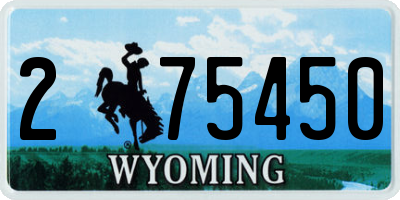WY license plate 275450