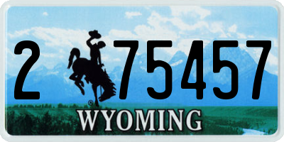 WY license plate 275457