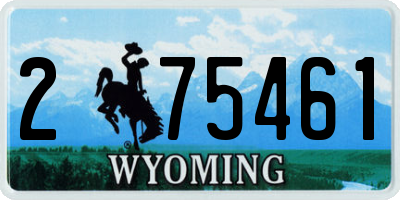 WY license plate 275461