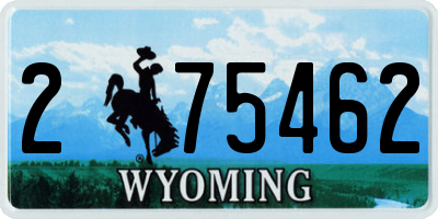 WY license plate 275462