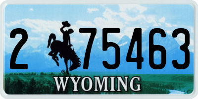 WY license plate 275463