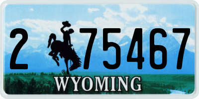 WY license plate 275467