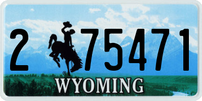 WY license plate 275471