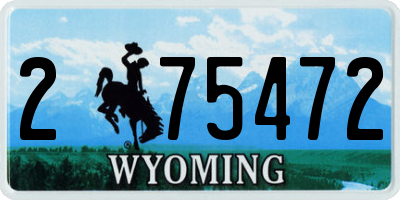 WY license plate 275472