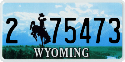 WY license plate 275473