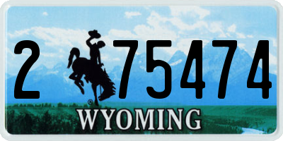 WY license plate 275474