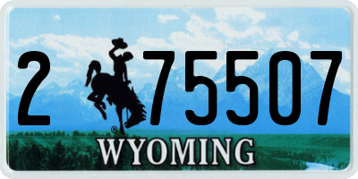 WY license plate 275507
