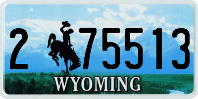 WY license plate 275513