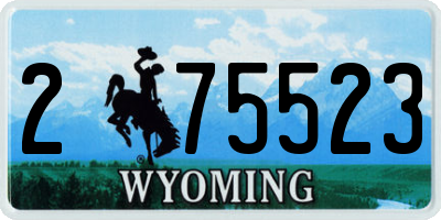 WY license plate 275523