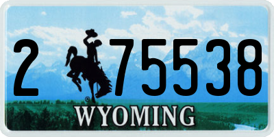 WY license plate 275538