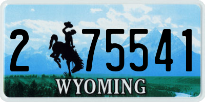 WY license plate 275541