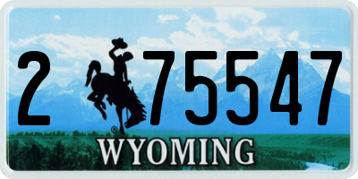 WY license plate 275547