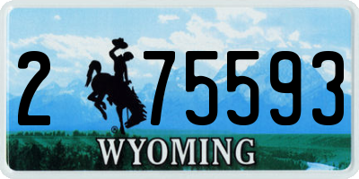 WY license plate 275593