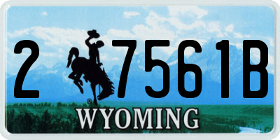 WY license plate 27561B
