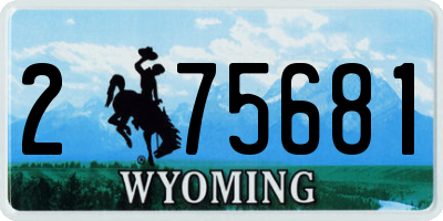 WY license plate 275681