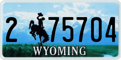 WY license plate 275704
