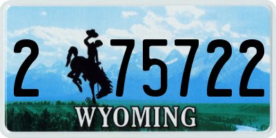 WY license plate 275722