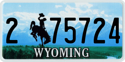 WY license plate 275724