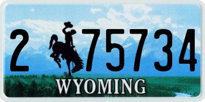 WY license plate 275734