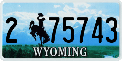 WY license plate 275743