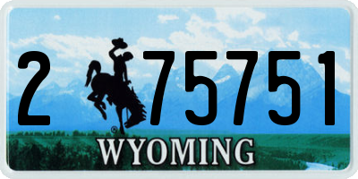 WY license plate 275751
