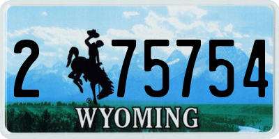 WY license plate 275754