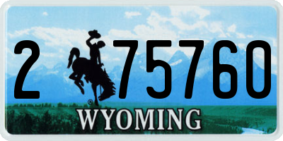 WY license plate 275760