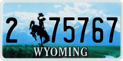 WY license plate 275767