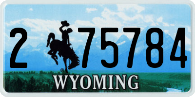 WY license plate 275784